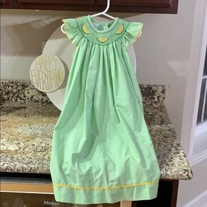 Hand Smocked Silly Goose Citrus Dress!